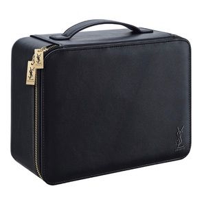 YSL black leather vanity bag